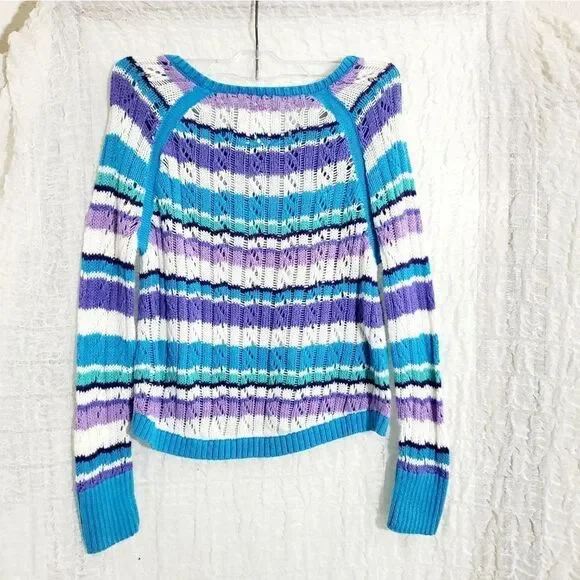 Justice Multi-colored Knit Sweater Top Girls Size 10 - Picture 3 of 8